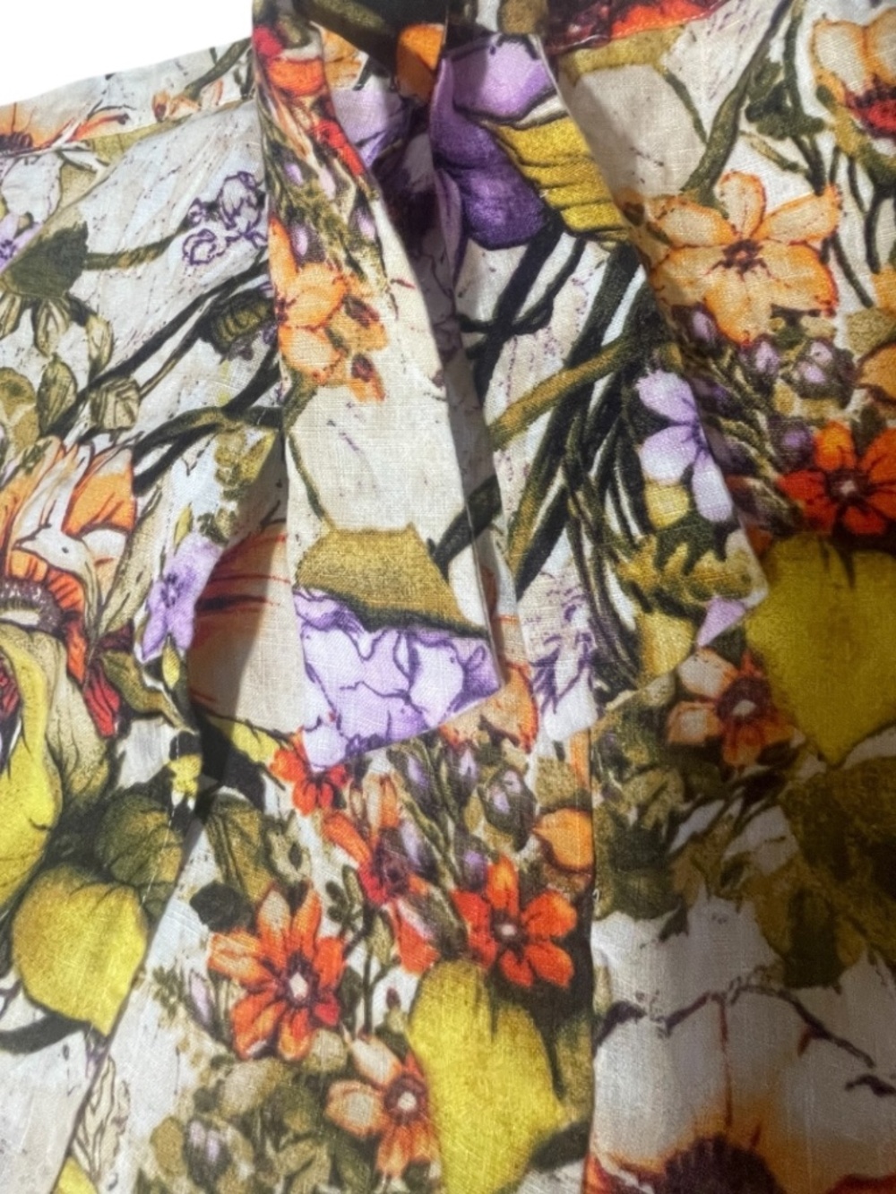 Chico's Linen Floral Wrap Skirt Size 4 (US 20/22) Botanical Print Summer Resort - Picture 10 of 16